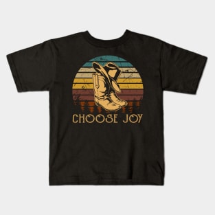 Choose Joy Cowboy Boots Kids T-Shirt